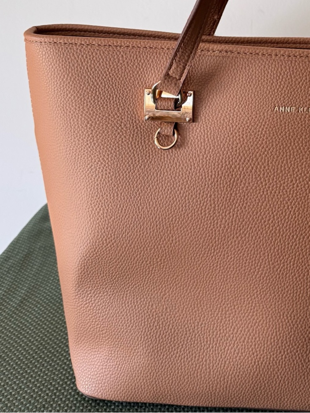 Anne Klein Nude-Beige Structured Work large Tote - Picture 3 of 16